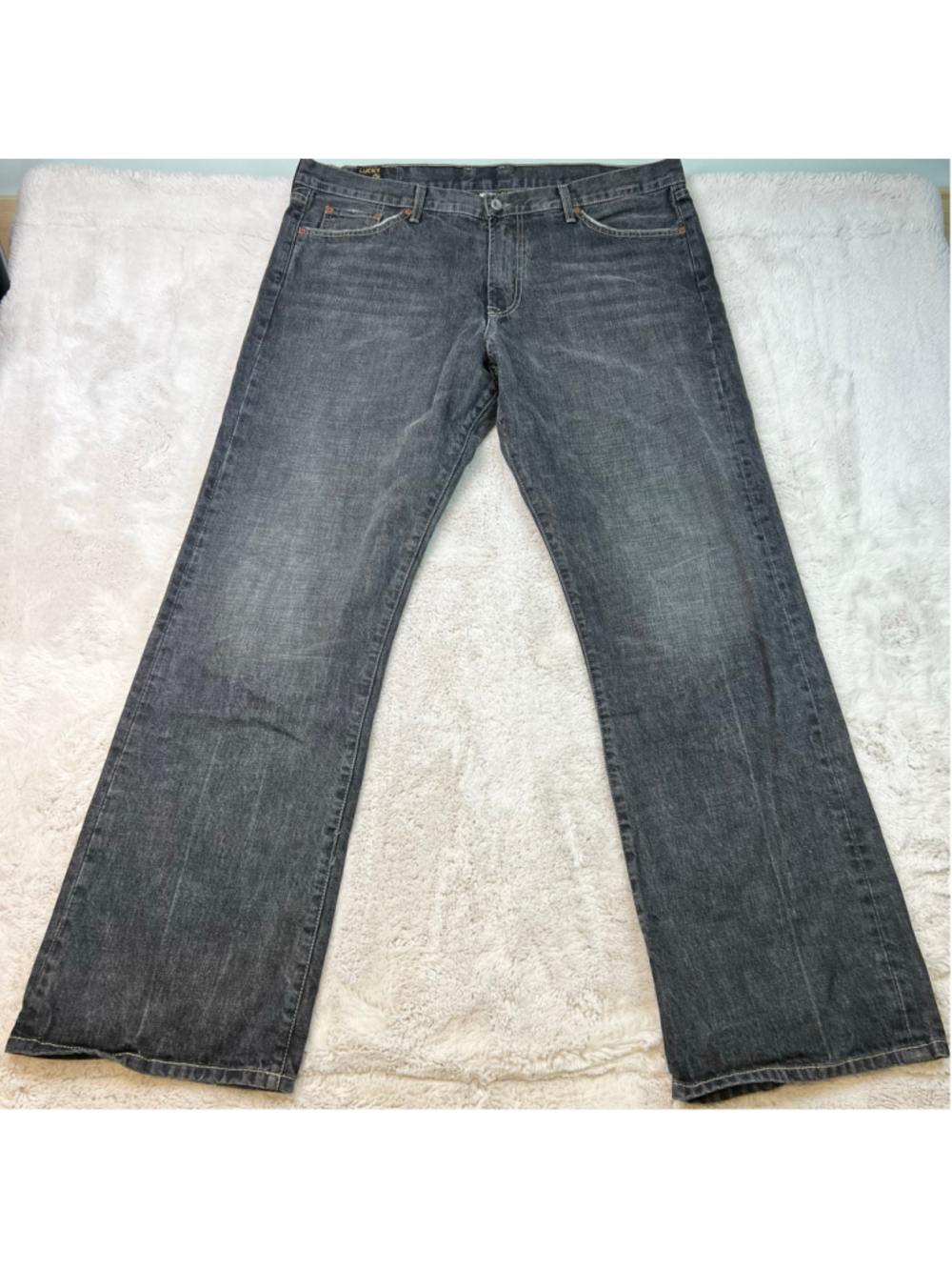 Lucky Brand Straight Leg Jeans Mens Size 38 Vintage Grey Denim 34" Inseam